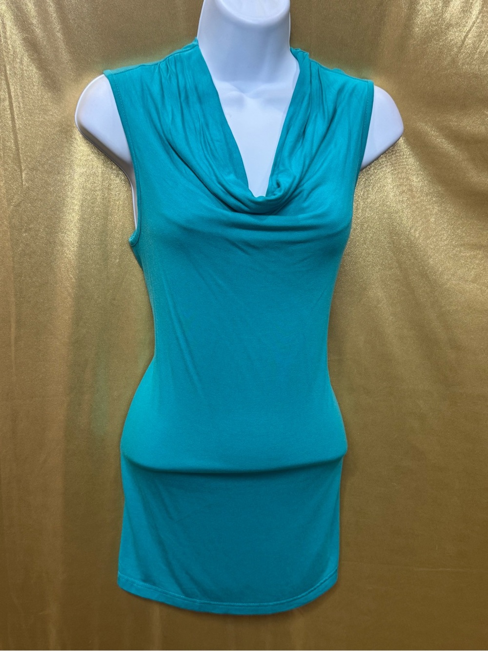 New Directions Teal Sleeveless Cowl Neck Top - Size Medium